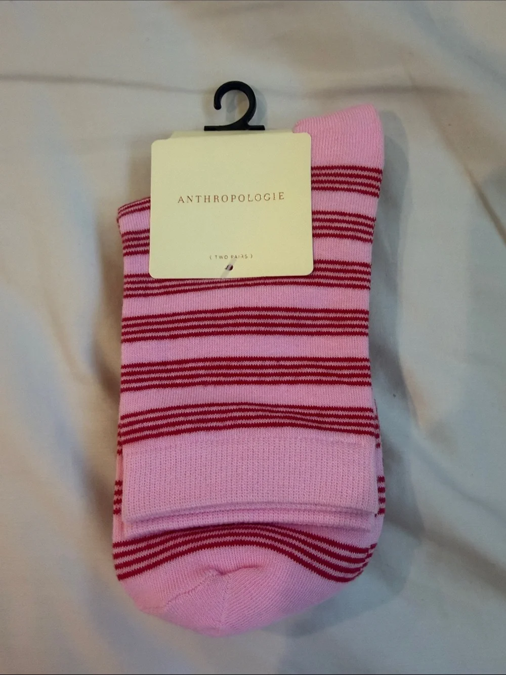 Anthropologie Striped and Solid crew Socks, Set of 2